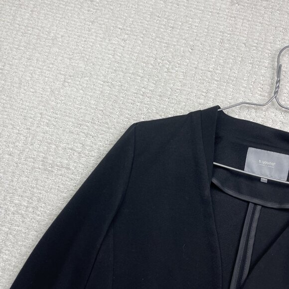 B Young Minimalist Open Front Blazer Wom Sz 40 Black Modern Preppy Style Office - Picture 4 of 16